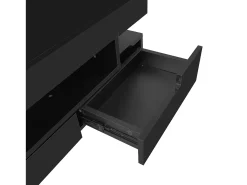 Mesa de centro con iluminación LED y 4 cajones - Acabado brillo - Madera PB negra