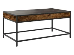 Mesa de centro con Infinity LED roble ahumado 90x50x41 cm