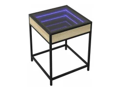 Mesa de centro con Infinity LED roble Sonoma 40x40x51 cm