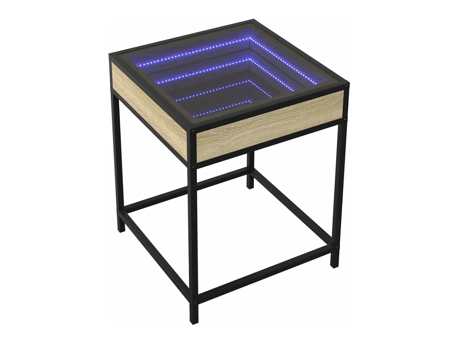 Mesa de centro con Infinity LED roble Sonoma 40x40x51 cm