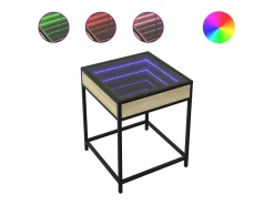 Mesa de centro con Infinity LED roble Sonoma 40x40x51 cm