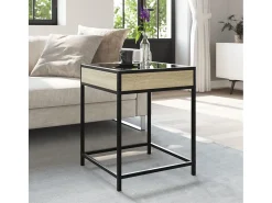 Mesa de centro con Infinity LED roble Sonoma 40x40x51 cm