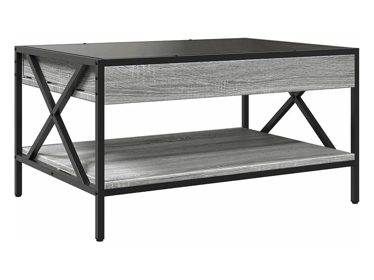 Mesa de centro con Infinity LED gris Sonoma 70x50x38 cm