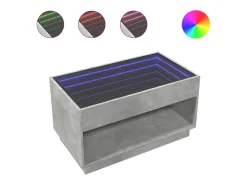 Mesa de centro con Infinity LED gris hormigón 90x50x50 cm