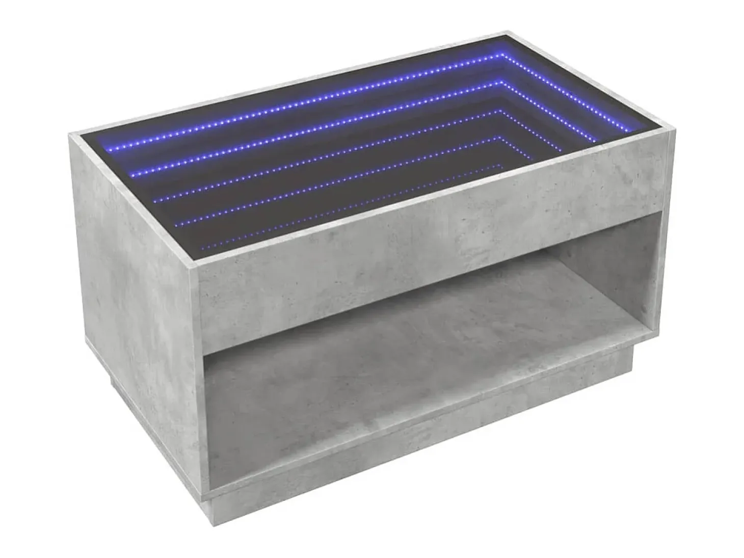 Mesa de centro con Infinity LED gris hormigón 90x50x50 cm