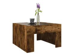 Mesa de centro con Infinity LED roble ahumado 50x50x30 cm