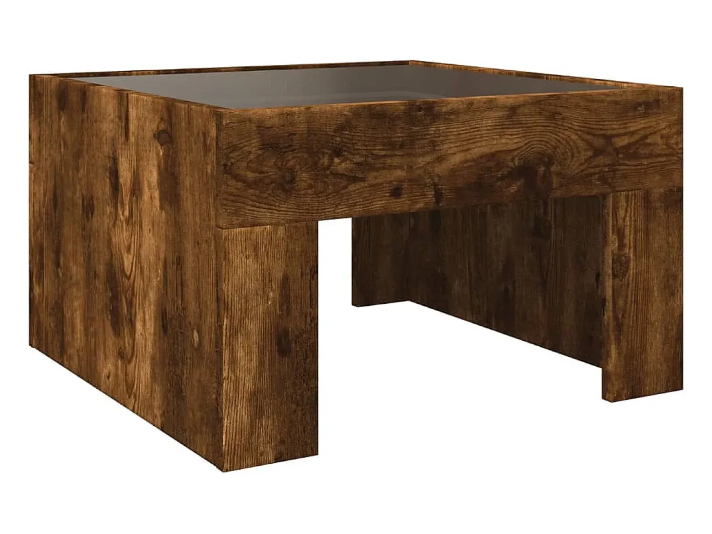 Mesa de centro con Infinity LED roble ahumado 50x50x30 cm