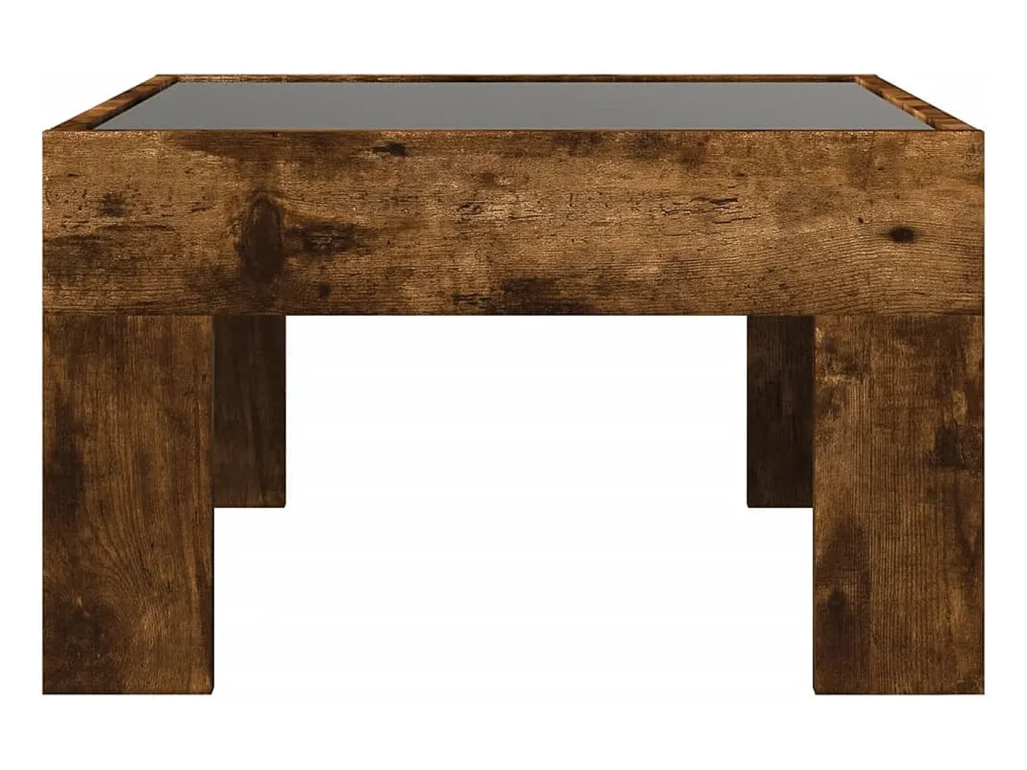 Mesa de centro con Infinity LED roble ahumado 50x50x30 cm