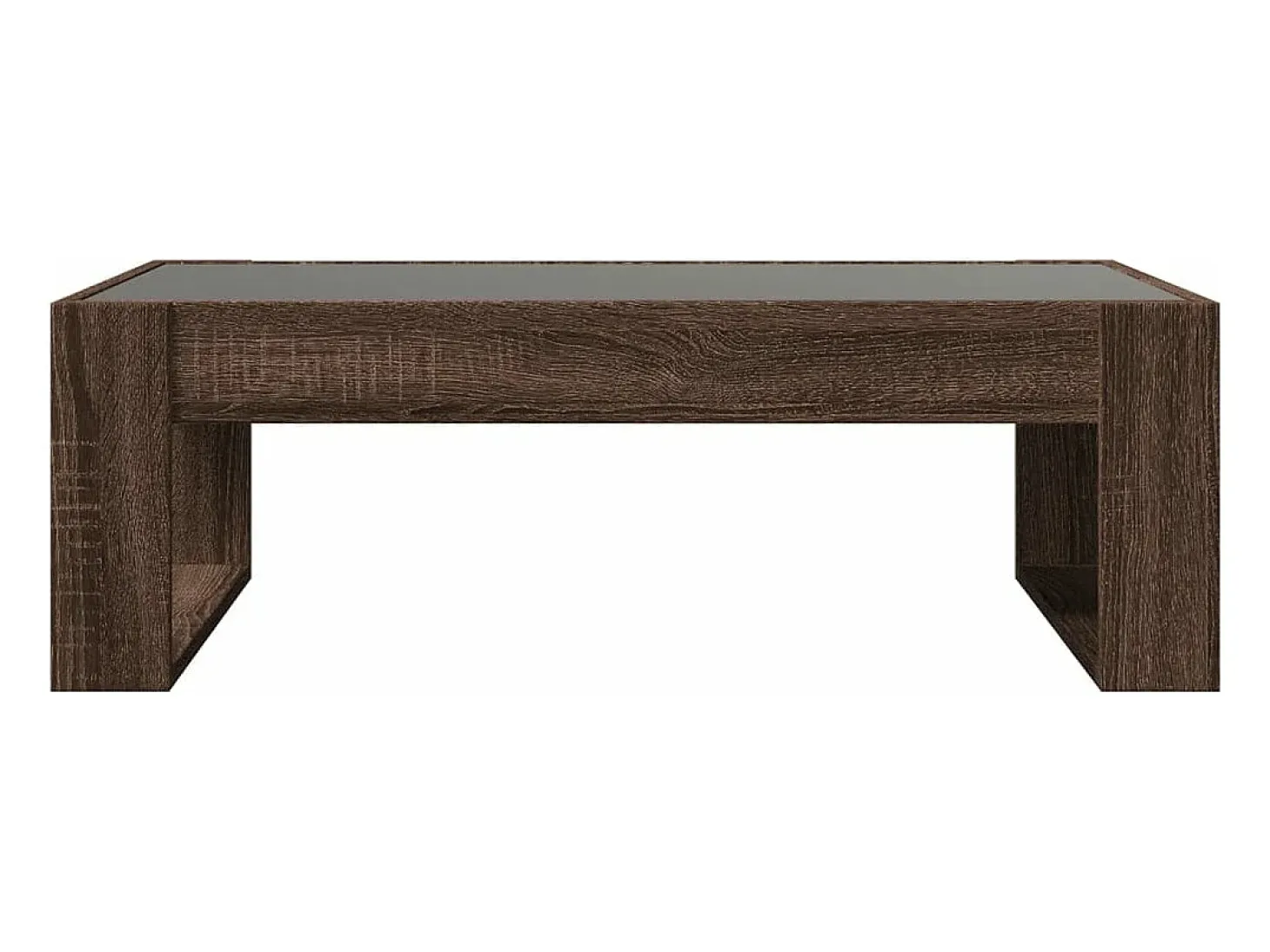 Mesa de centro con Infinity LED marrón roble 90x53x30 cm