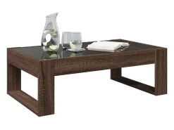 Mesa de centro con Infinity LED marrón roble 90x53x30 cm