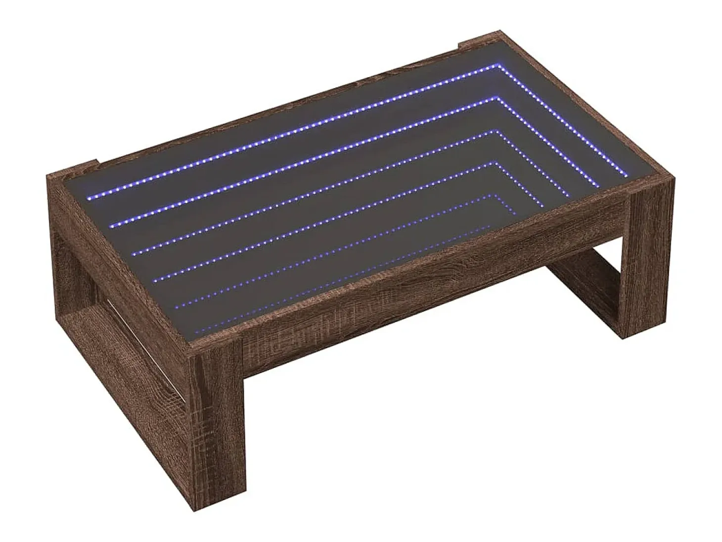 Mesa de centro con Infinity LED marrón roble 90x53x30 cm