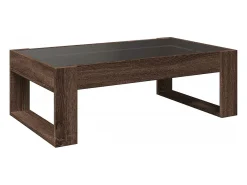 Mesa de centro con Infinity LED marrón roble 90x53x30 cm