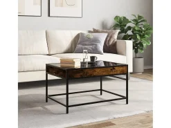 Mesa de centro con Infinity LED roble ahumado 70x50x41 cm