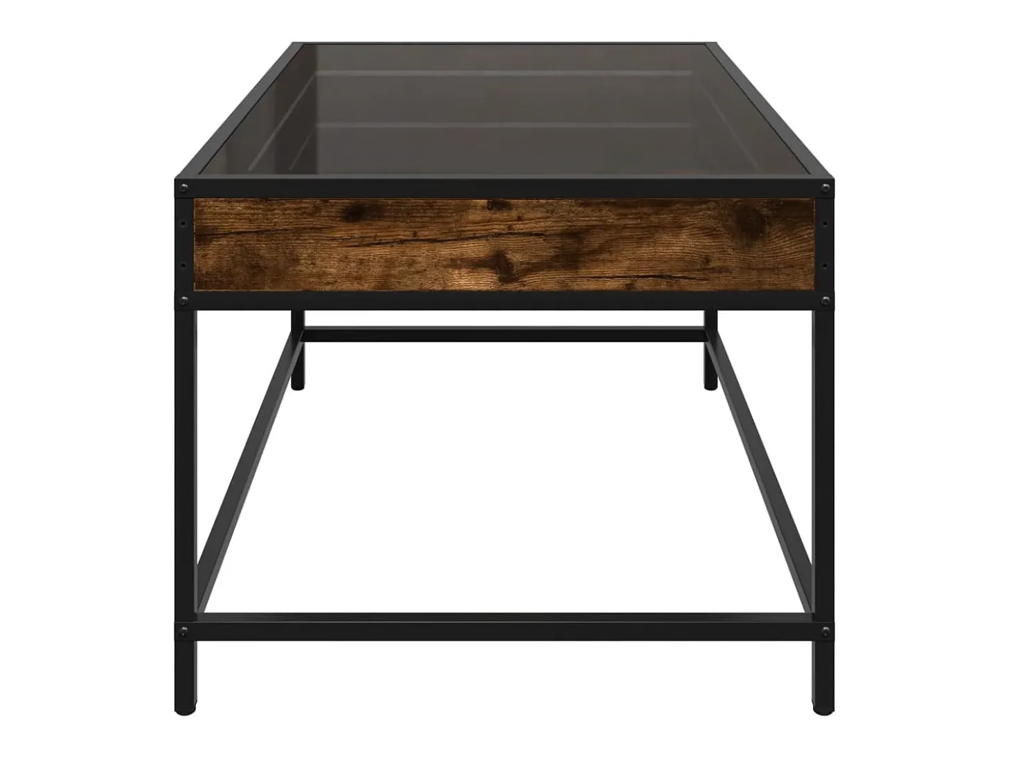 Mesa de centro con Infinity LED roble ahumado 70x50x41 cm