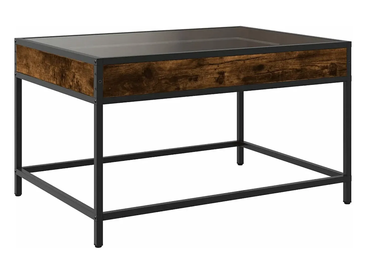 Mesa de centro con Infinity LED roble ahumado 70x50x41 cm
