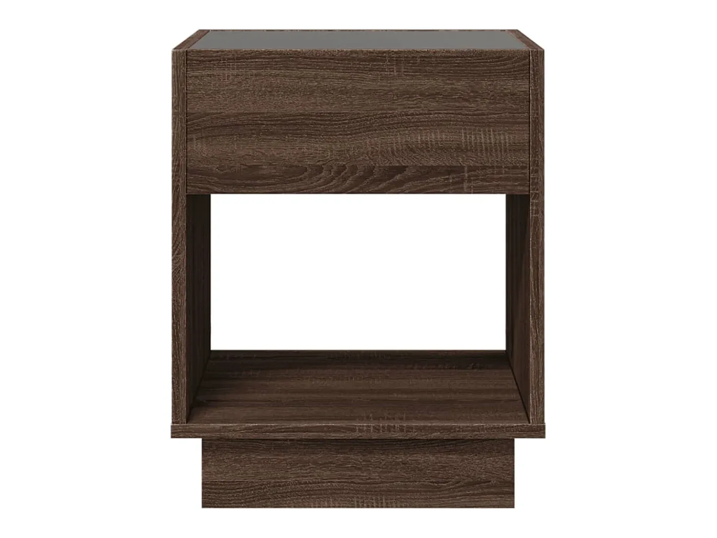 Mesa de centro con Infinity LED marrón roble 40x40x50 cm