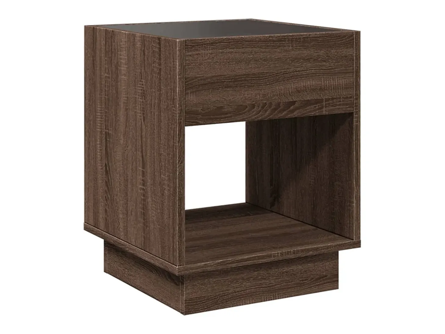 Mesa de centro con Infinity LED marrón roble 40x40x50 cm