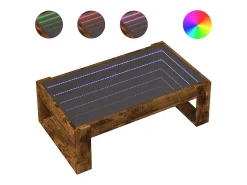 Mesa de centro con Infinity LED roble ahumado 90x53x30 cm