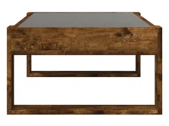 Mesa de centro con Infinity LED roble ahumado 90x53x30 cm