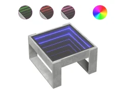 Mesa de centro con Infinity LED gris hormigón 50x53x30 cm