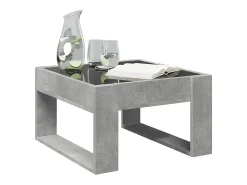 Mesa de centro con Infinity LED gris hormigón 50x53x30 cm