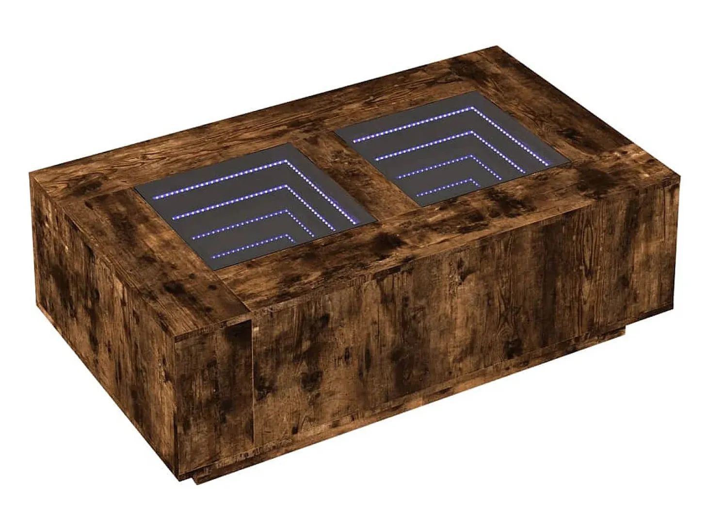 Mesa de centro con Infinity LED roble ahumado 116x69x40 cm