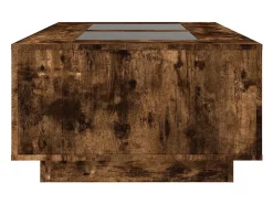 Mesa de centro con Infinity LED roble ahumado 116x69x40 cm