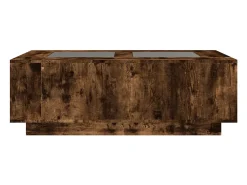 Mesa de centro con Infinity LED roble ahumado 116x69x40 cm