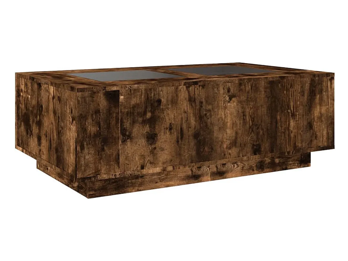 Mesa de centro con Infinity LED roble ahumado 116x69x40 cm