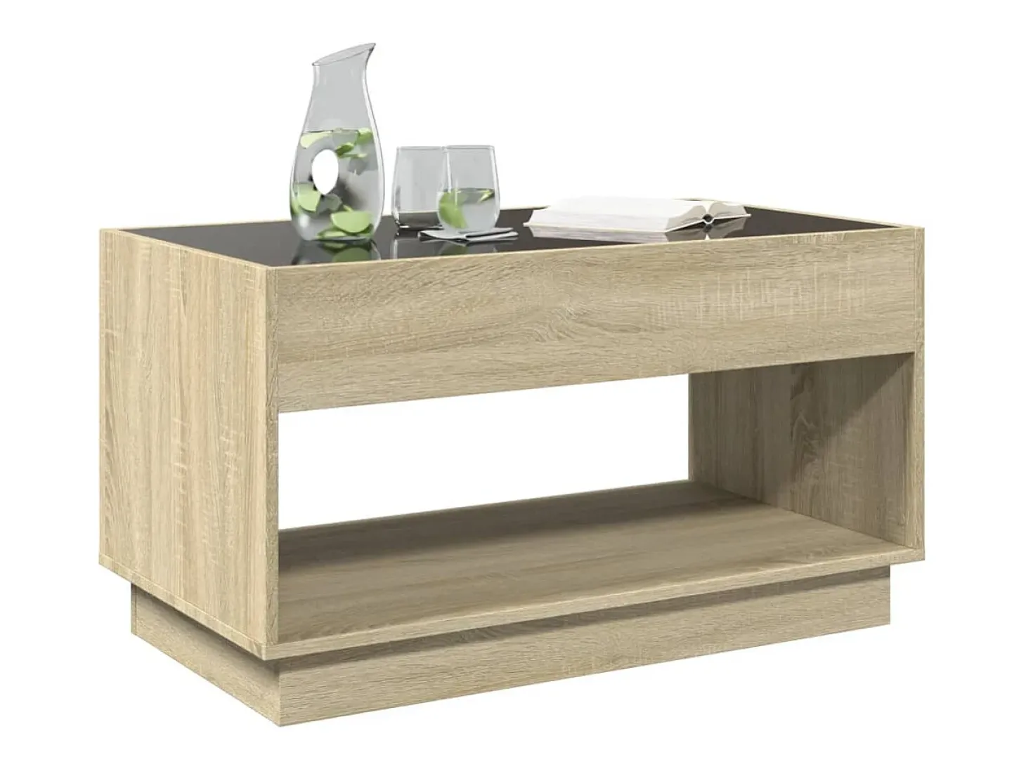Mesa de centro con Infinity LED roble Sonoma 90x50x50 cm