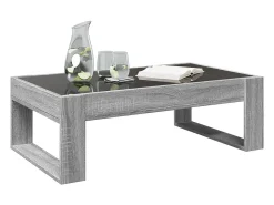 Mesa de centro con Infinity LED gris Sonoma 90x53x30 cm