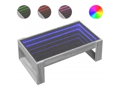 Mesa de centro con Infinity LED gris Sonoma 90x53x30 cm