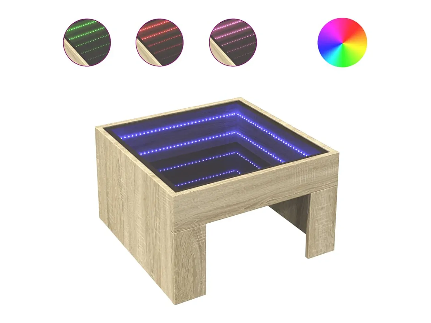 Mesa de centro con Infinity LED roble Sonoma 50x50x30 cm