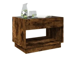Mesa de centro con Infinity LED roble ahumado 70x50x50 cm