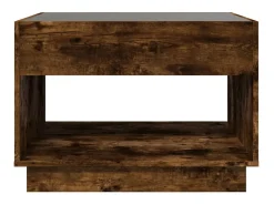 Mesa de centro con Infinity LED roble ahumado 70x50x50 cm