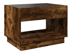 Mesa de centro con Infinity LED roble ahumado 70x50x50 cm