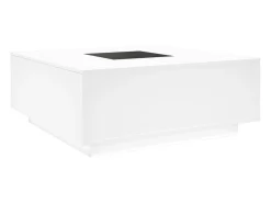 Mesa de centro con LED Infinity blanca 100x100x40 cm