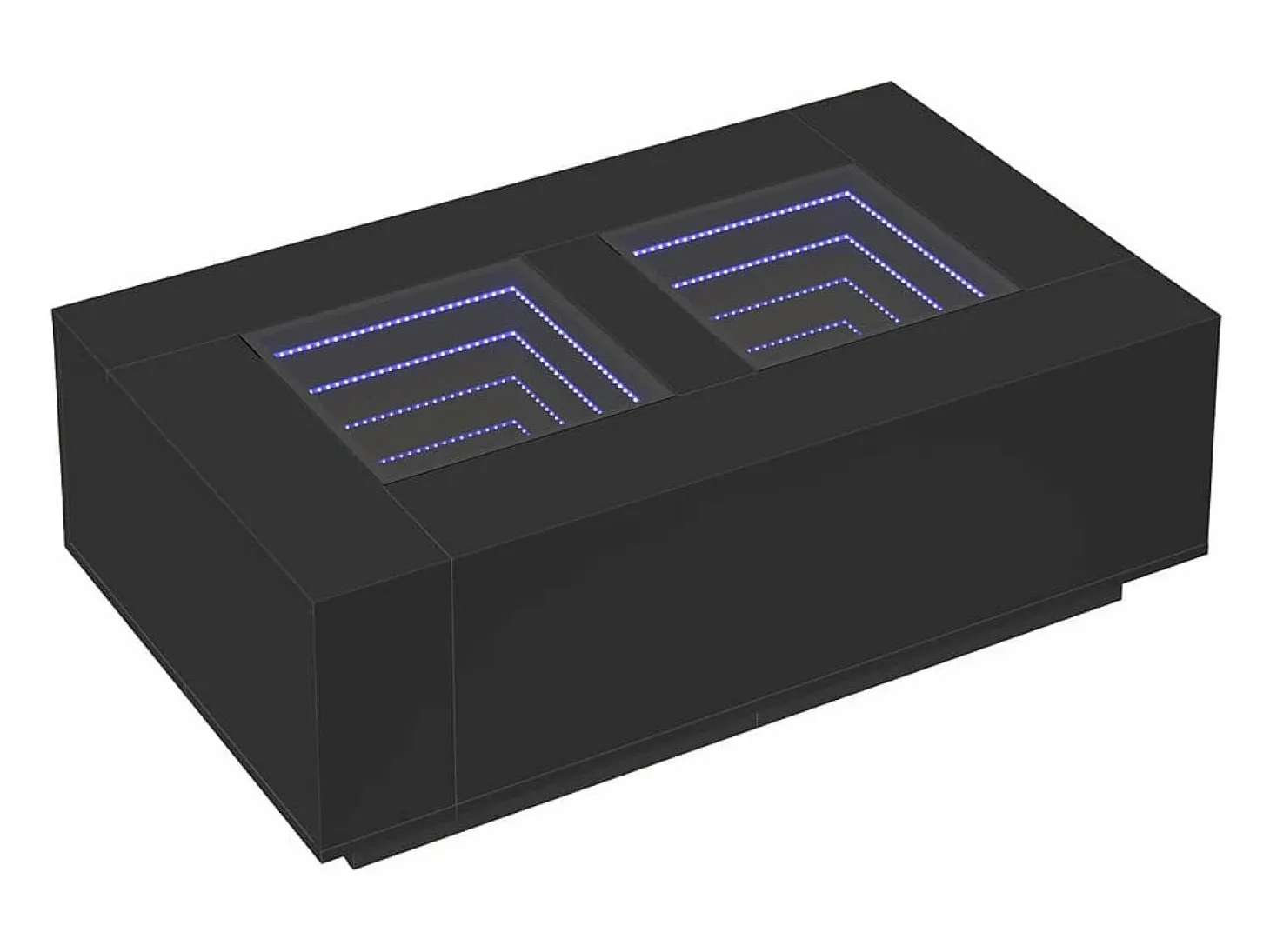 Mesa de centro con LED Infinity negra 116x69x40 cm