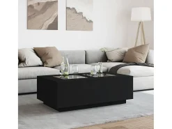 Mesa de centro con LED Infinity negra 116x69x40 cm