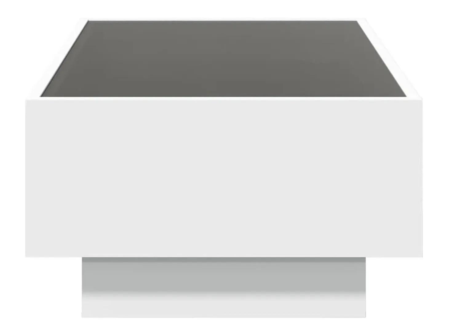 Mesa de centro con LED madera de ingeniería blanca 90x50x30 cm