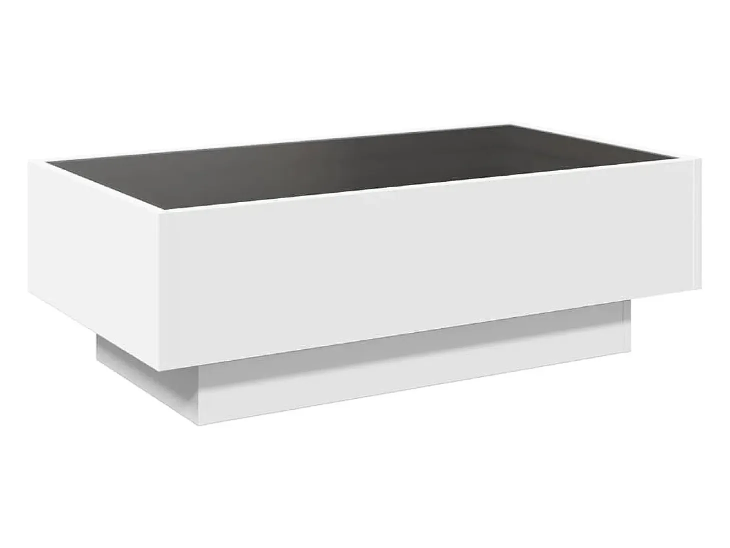 Mesa de centro con LED madera de ingeniería blanca 90x50x30 cm