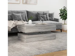 Mesa de centro con luces LED gris Sonoma 90x50x40 cm
