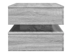 Mesa de centro con luces LED gris Sonoma 90x50x40 cm