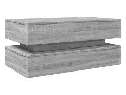 Mesa de centro con luces LED gris Sonoma 90x50x40 cm