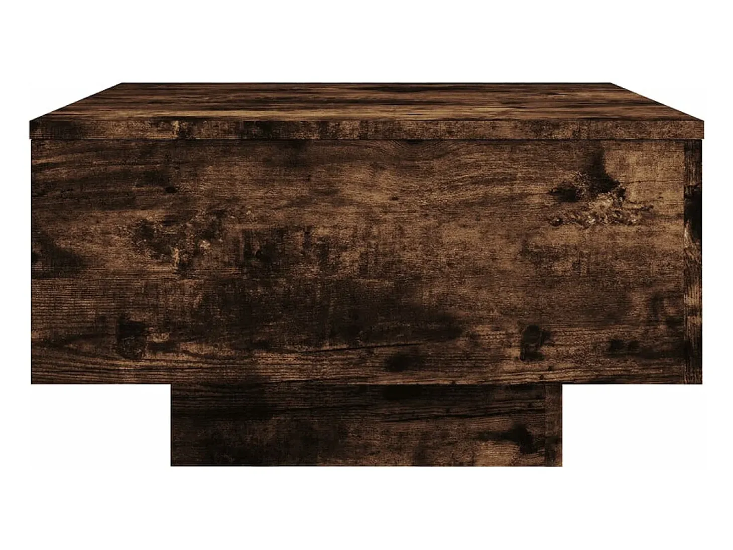 Mesa de centro con luces LED roble ahumado 55x55x31 cm