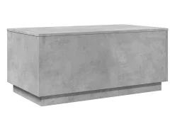 Mesa de centro con luces LED gris hormigón 90x50x40 cm
