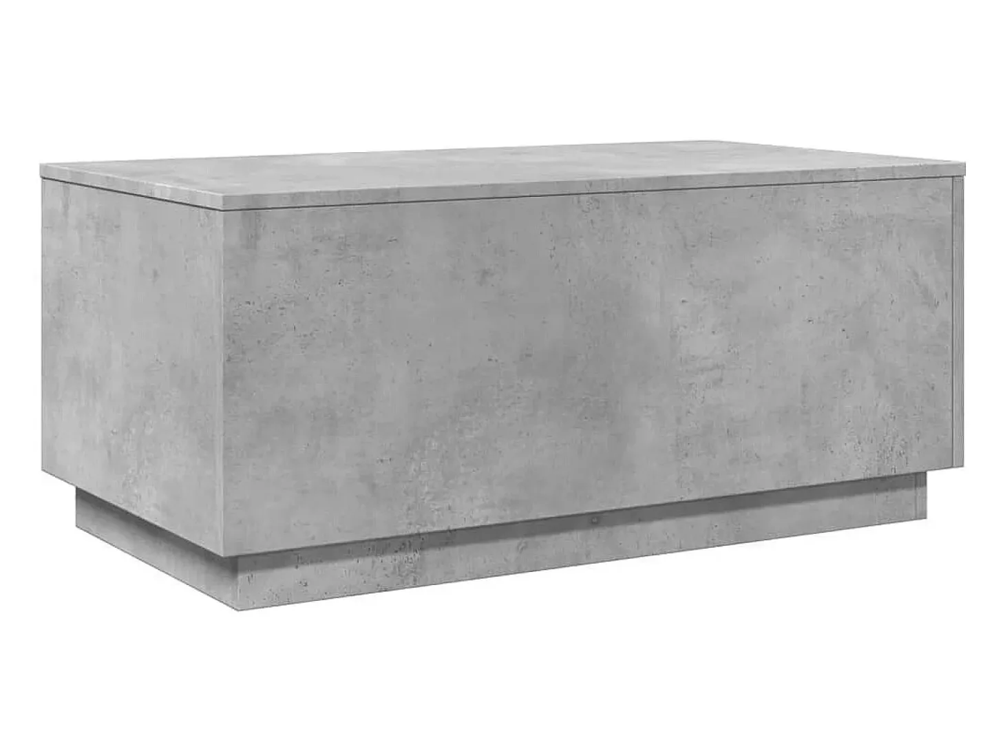 Mesa de centro con luces LED gris hormigón 90x50x40 cm