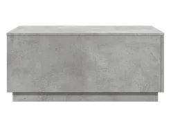 Mesa de centro con luces LED gris hormigón 90x50x40 cm