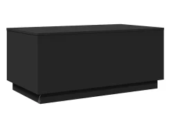 Mesa de centro con luces LED negro 90x50x40 cm