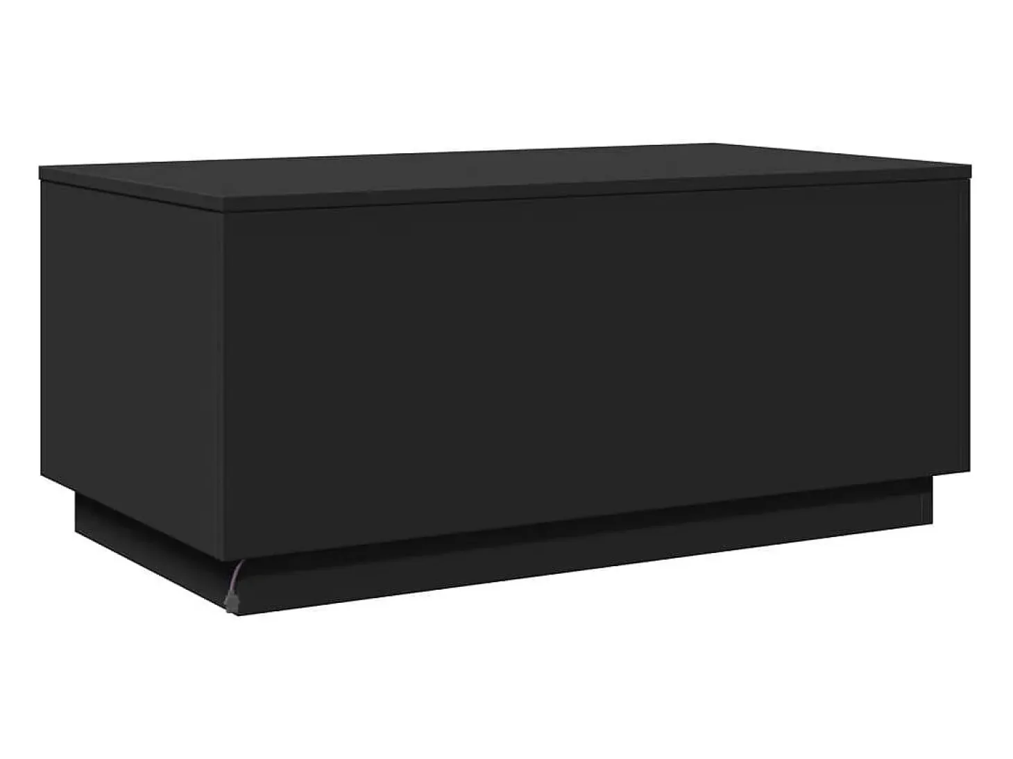 Mesa de centro con luces LED negro 90x50x40 cm